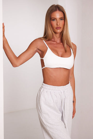 The Double Strap Sculpt Bralet in White
