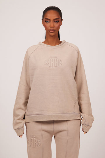 The Embossed Sweatshirt in Stone