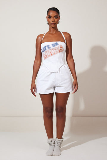 The Life On Mars Faded Print Shorts in Grey