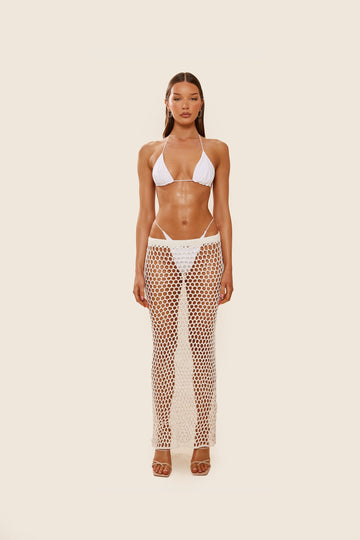 The Crochet Maxi Cover Up in White