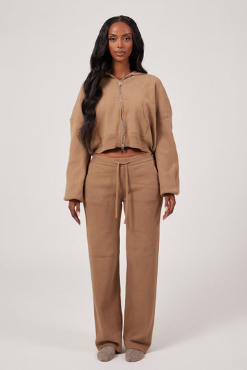 The Mars Soft Knit Straight Leg Joggers in Mocha