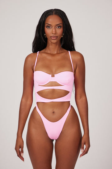 The Cut Out Cup Swim in Pink