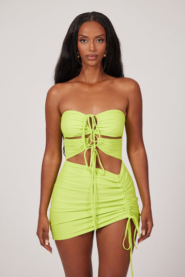 Lime Ruched Mini