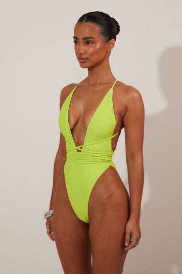 The Fishtail Swimsuit in Lime