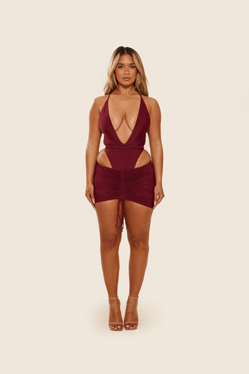 The Fishtail Swimsuit in Wine