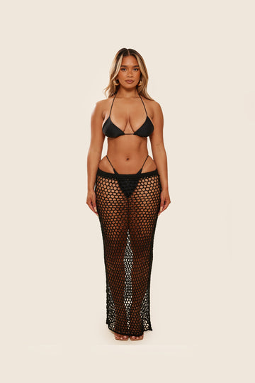 The Crochet Maxi Cover Up in Black