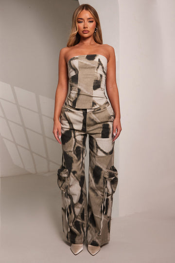 The Willow Corset in Tonal Print