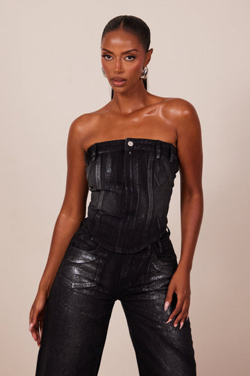 The Mylah Corset in Black Wash