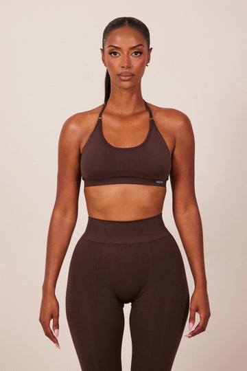 The Mars Seamless Bra in Brown