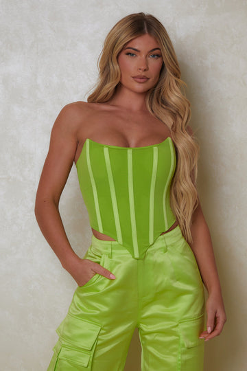 The Mars Mesh Corset in Lime