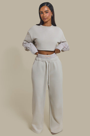 The Boxer Wide-Leg Joggers in Beige