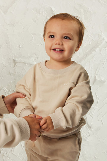 The Kids Essentials Sweater in Stone