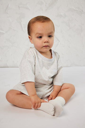 The Kids Essentials Jersey Tshirt in Marl Grey