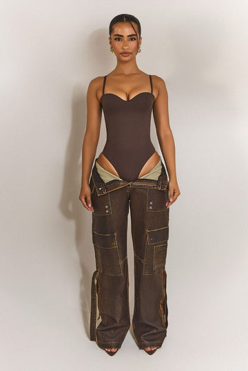 The Sculpt Bodysuit in Brown