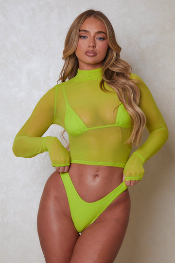 The Mesh Top Bikini Set in Lime
