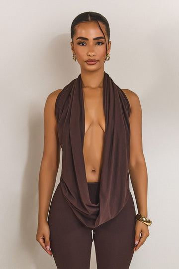 The Leia Top in Brown