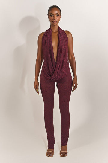 Leia Trousers in Plum Lace