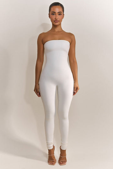 The Sculpt Long Unitard in White