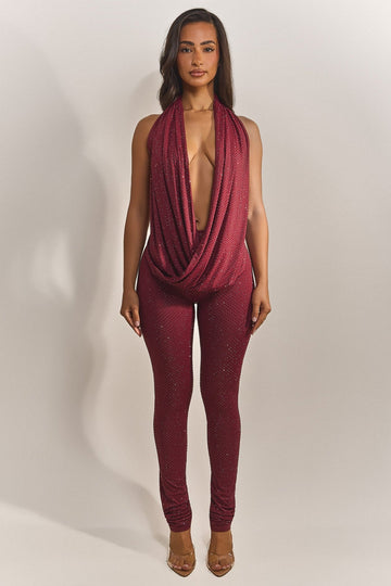 The Leia Leggings in Wine Hotfix
