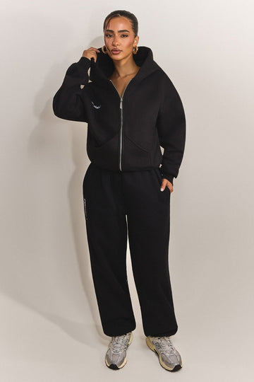 The Classics Longline Zip Jacket in Black