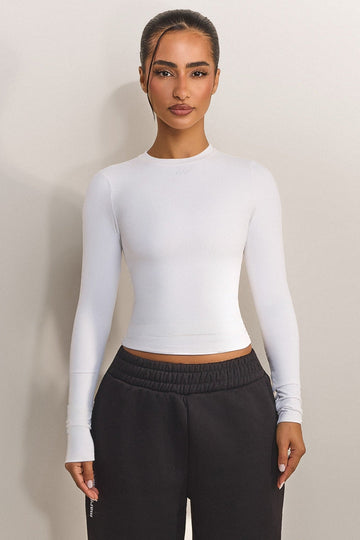The Sculpt Long Sleeve Top in White