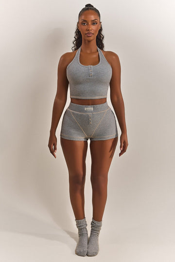 The Ribbed Boxer Shorts in Grey