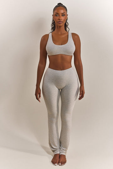 The Split Leg Trouser in Grey Marl