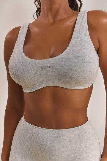 The Scoop Bralet in Grey Marl