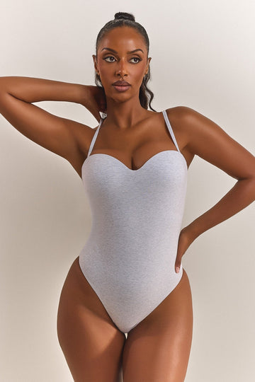 The Sculpt Bodysuit in Grey Marl