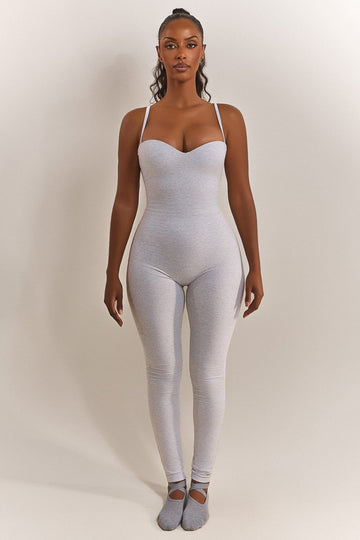 The Sculpt Jumpsuit in Grey Marl