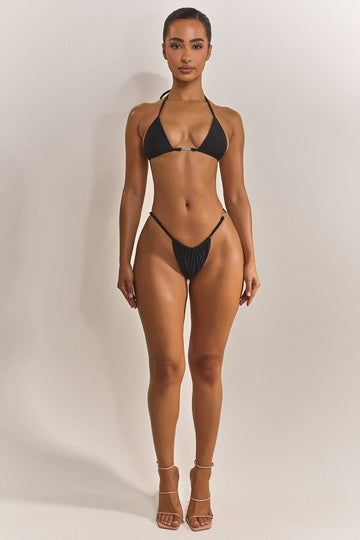 The Mars Detail String Bikini in Black