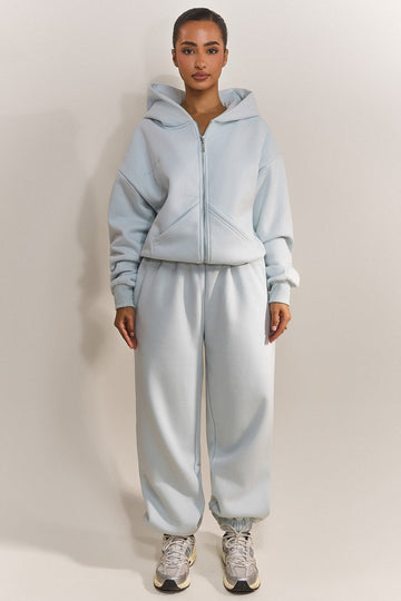 The Classics Longline Zip Jacket in Baby Blue