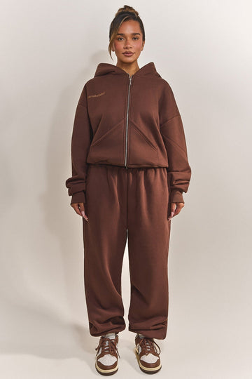 The Classics Longline Zip Jacket in Brown