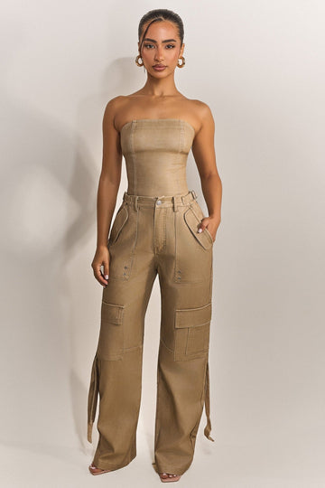 The Zeda Cargos in Light Brown Wash