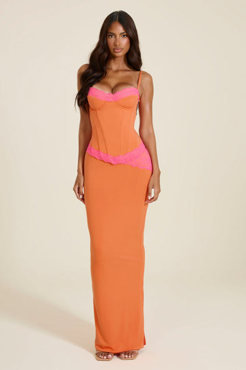 The Veda Corset Top in Orange