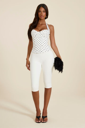 The Zadie Lace Up Corset Top in Polka Dot