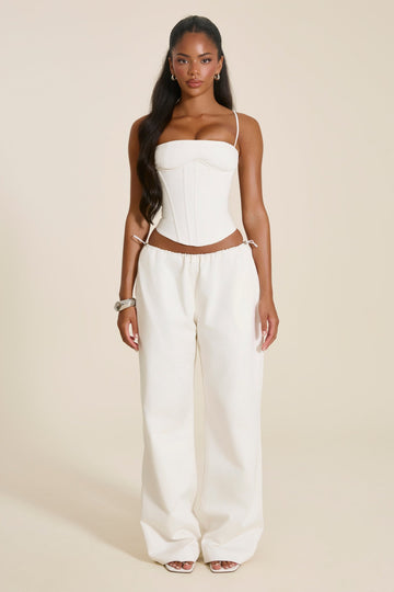 The Matilda Wide Leg Trousers in White