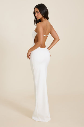 The Darlene Strapless Maxi Dress in White