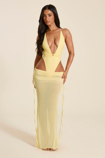 The Vela Cover-Up Maxi Skirt in Yellow