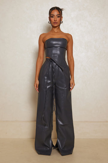 The Croc Trousers in Charcoal
