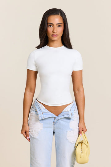 The Sculpt Short Sleeve Top in White