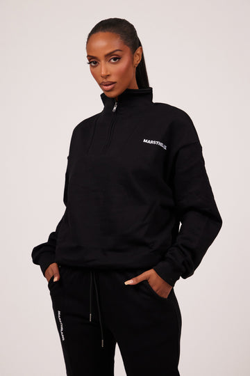 The Essentials Quarter Zip in Black