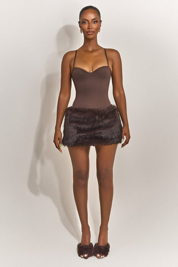The Maple Mini Skirt in Brown