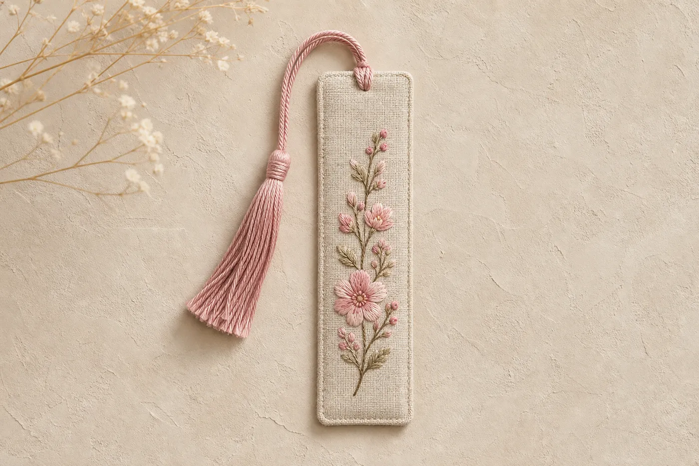 Embroidered Fabric Bookmark